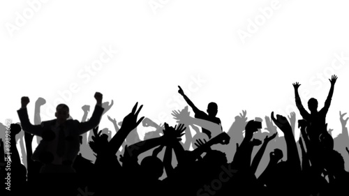 Cheering Crowd Silhouettes With Alpha