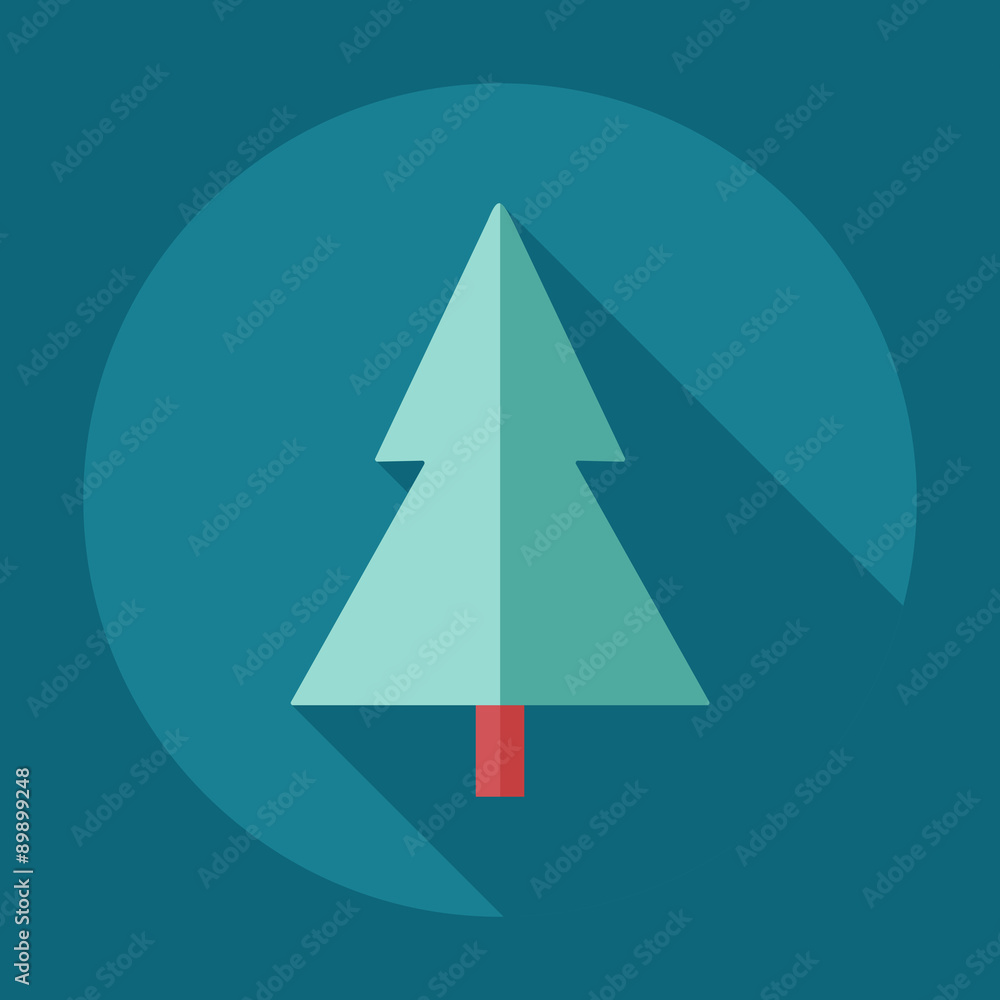 Flat modern design with shadow icons Christmas tree Flat modern design with shadow icons Christmas tree