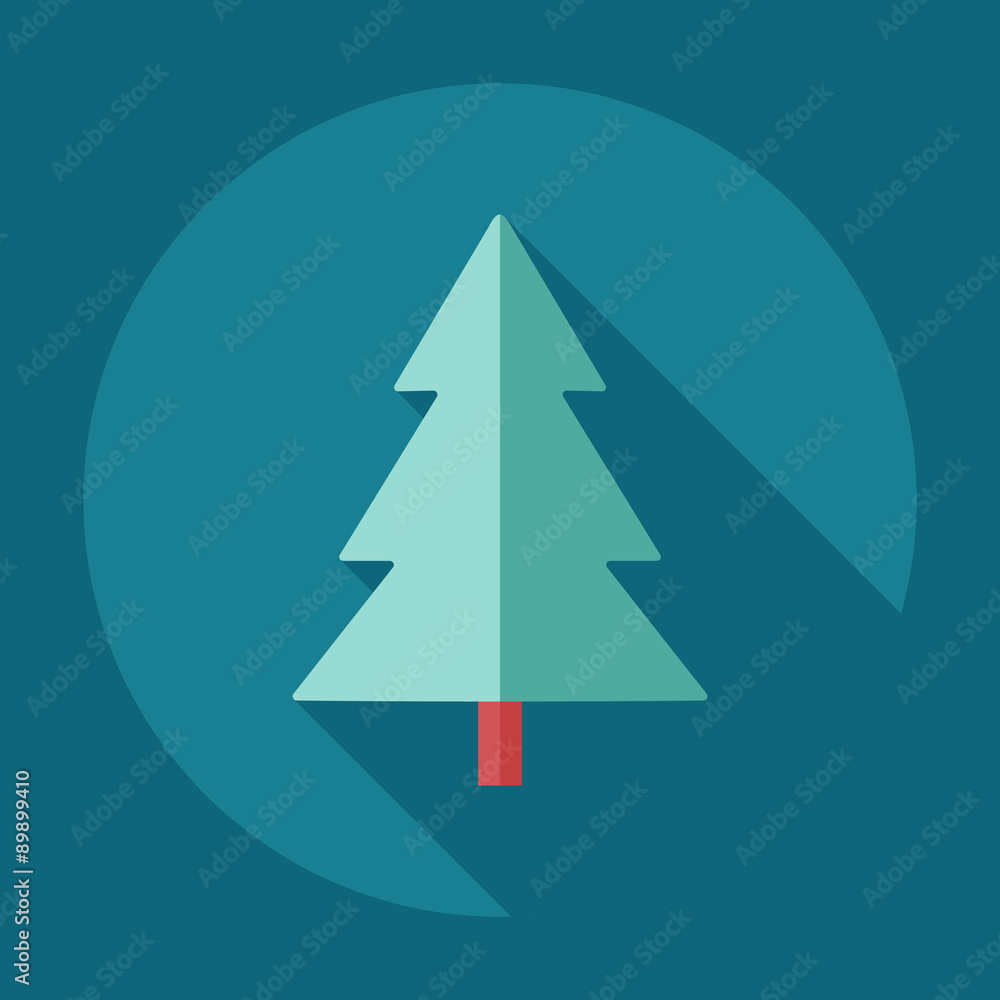 Flat modern design with shadow icons Christmas tree Flat modern design with shadow icons Christmas tree