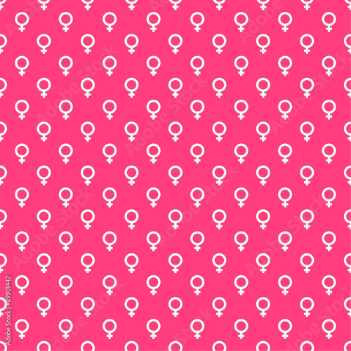 Repeating geometric background with  symbol of  feminine. 