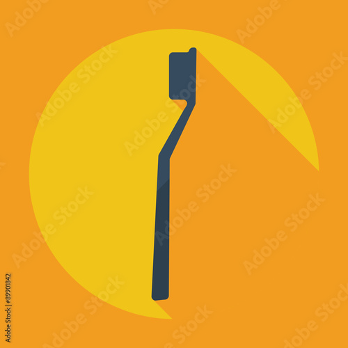 Flat modern design with shadow icons tooth brush