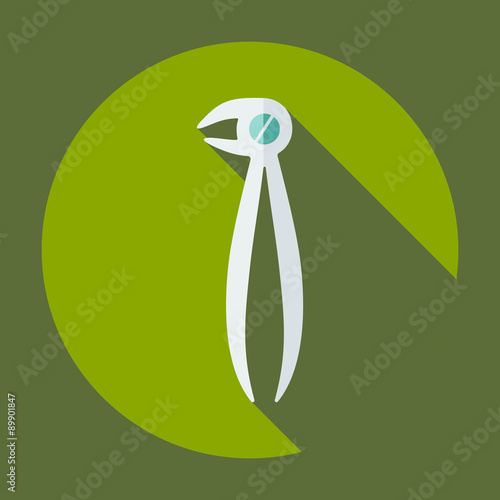 Flat modern design with shadow dental pliers