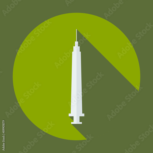 Flat modern design with shadow dentist tool