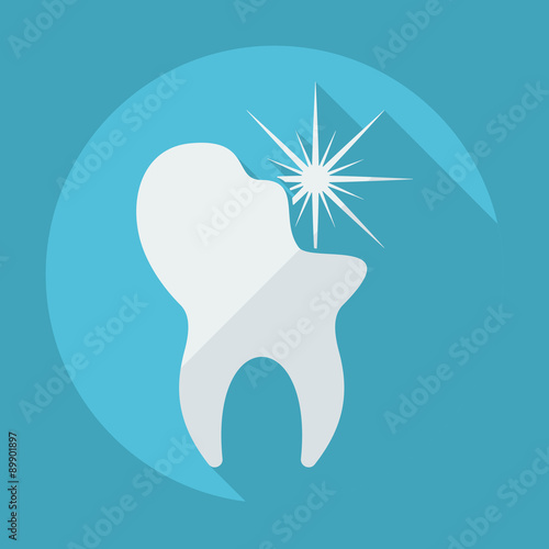 Flat modern design with shadow icons tooth