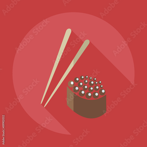 Flat modern design with shadow icons Japanese sushi