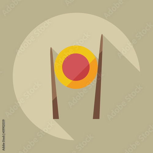 Flat modern design with shadow icons Japanese sushi