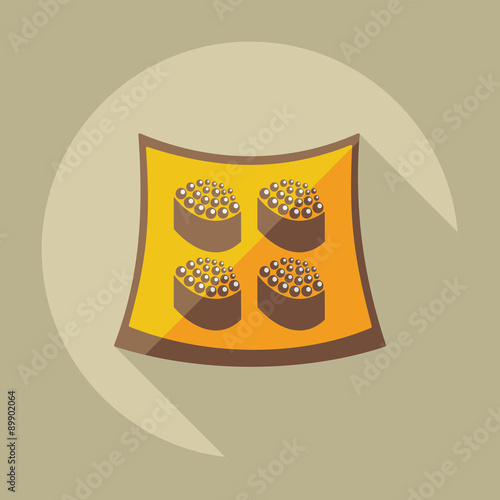 Flat modern design with shadow icons Japanese sushi