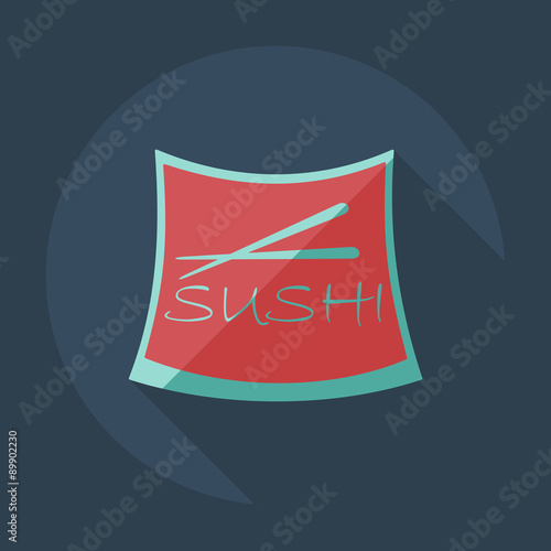 Flat modern design with shadow icons Japanese sushi