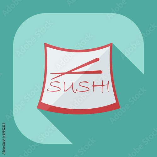 Flat modern design with shadow icons Japanese sushi