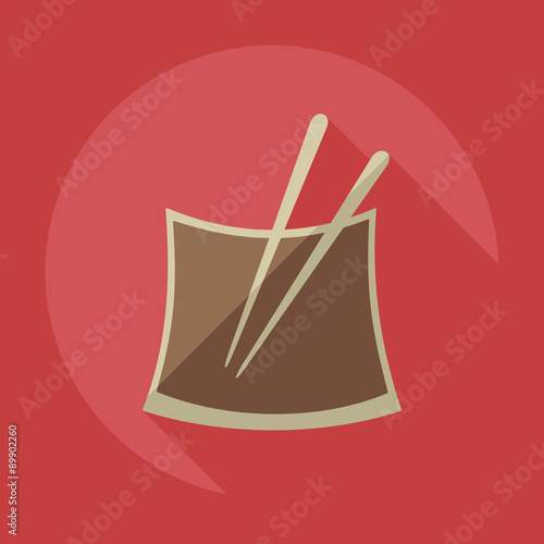 Flat modern design with shadow icons Japanese sushi