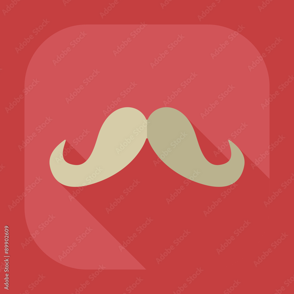 Fototapeta premium Flat modern design with shadow icon mustache