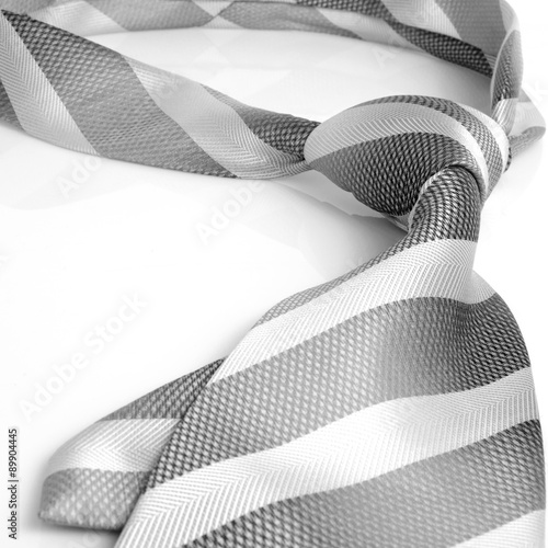 Photo His tie in diagonal stripes.