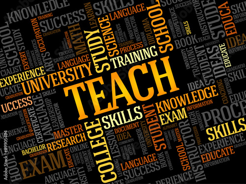 TEACH word cloud, education concept