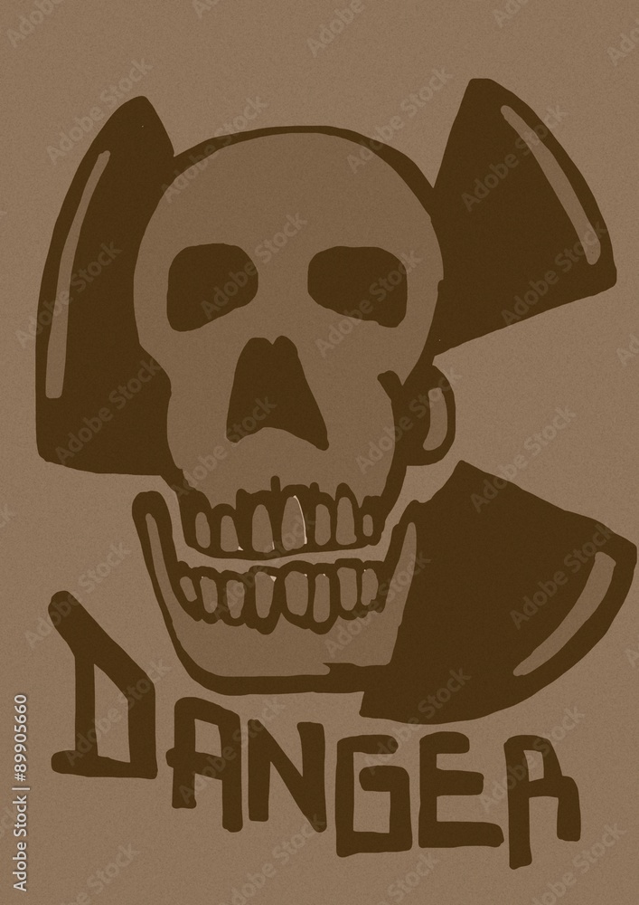 Fototapeta premium Danger skull vintage