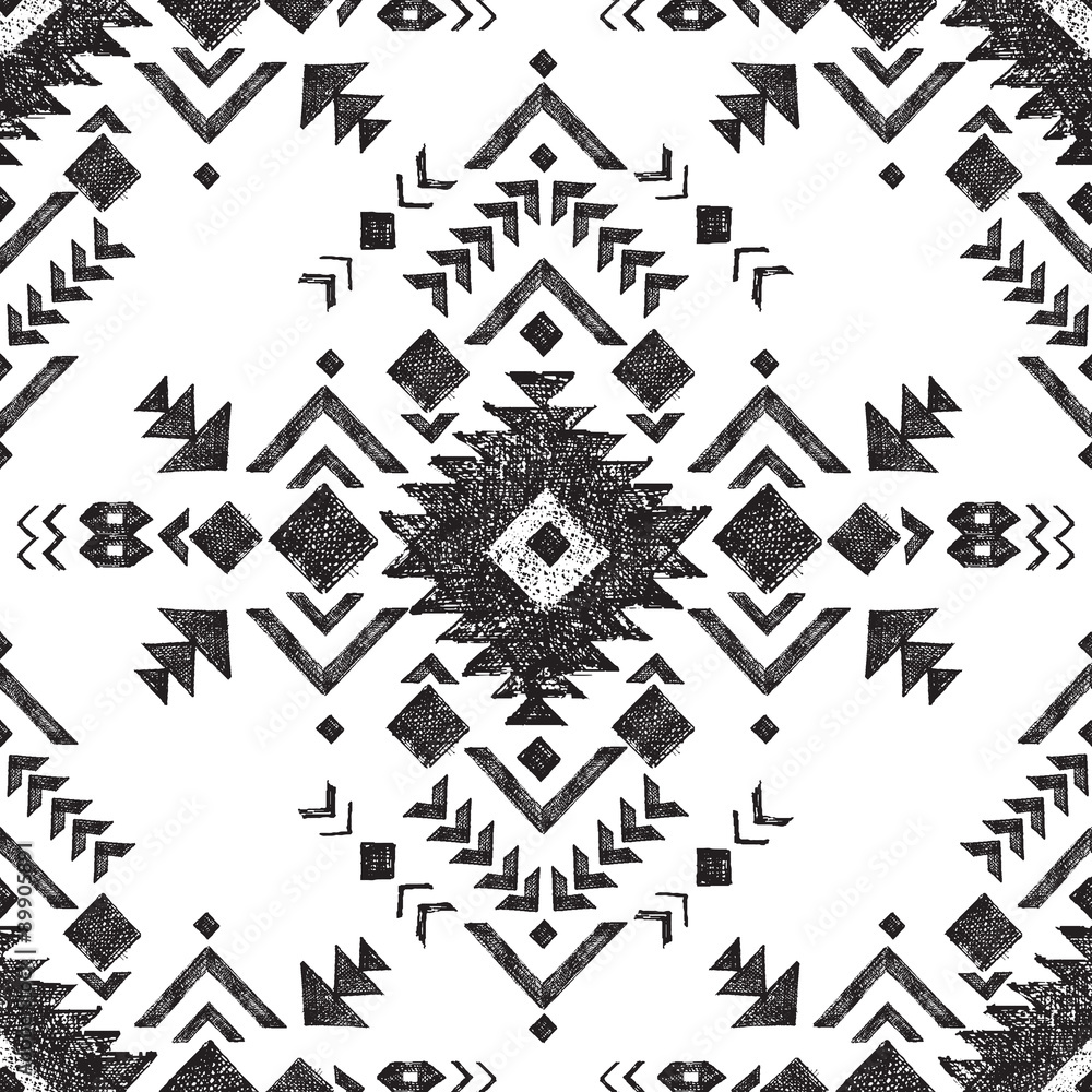 hand drawn tribal seamless pattern hand drawn tribal seamless pattern
