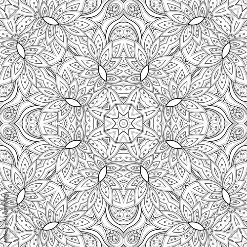 Vector Seamless Abstract Black and White Tribal Pattern