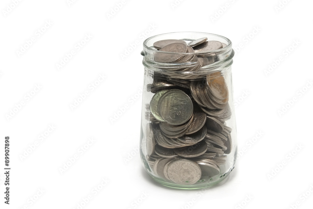 Saving money into bottle for cash in future investment Saving money into bottle for cash in future investment