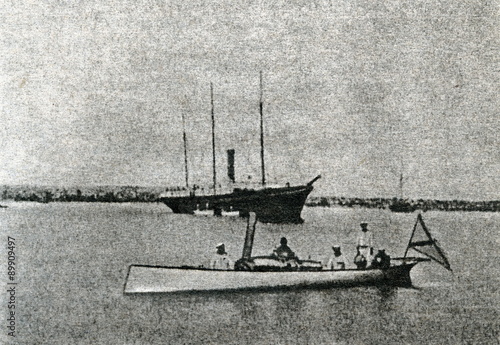 Russian torpedo boat Chesma and tender Veliky Knyaz Konstantin (1877-78) photo