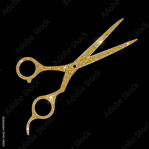 Retro golden scissors icon
