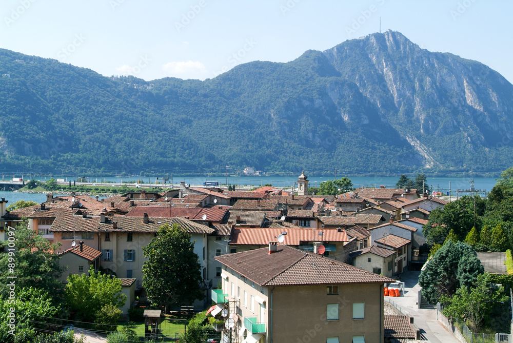 The village of Bissone on lake Lugano
