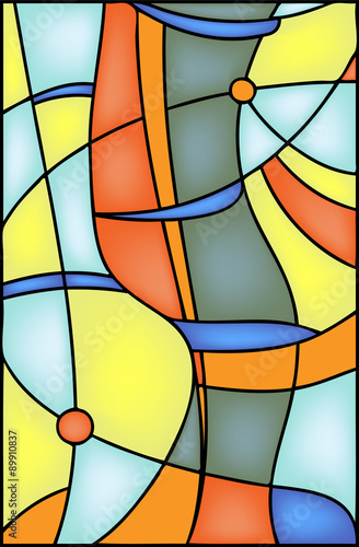 Abstract stained glass winodow vector illustration
