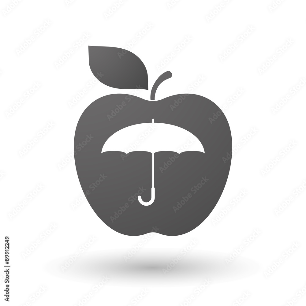 Apple icon with an umbrella Apple icon with an umbrella