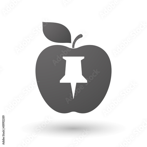 Apple icon with a push pin