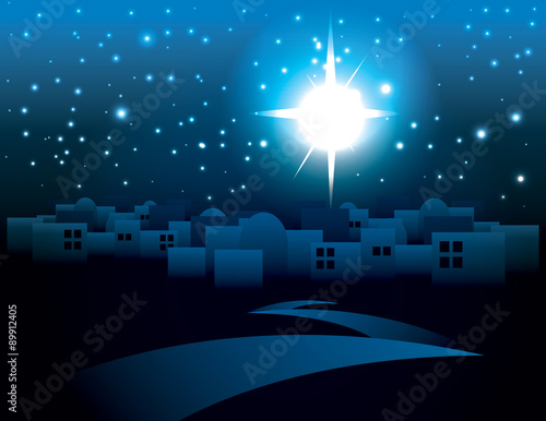 Fotografia, Obraz Bethlehem Christmas Star Illustration