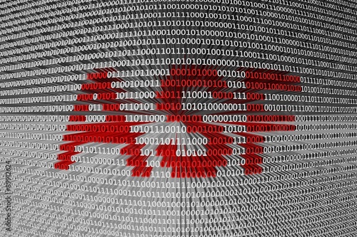 Plakat w ramie Advanced Systems Format is presented in the form of binary code