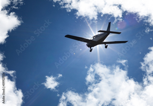 aviation avion nuage aéroclub ciel bleu soleil brevet pilote photo