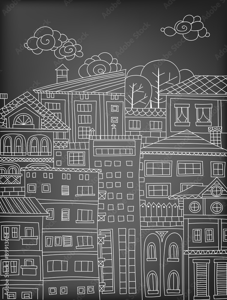 Fototapeta premium Doodle town