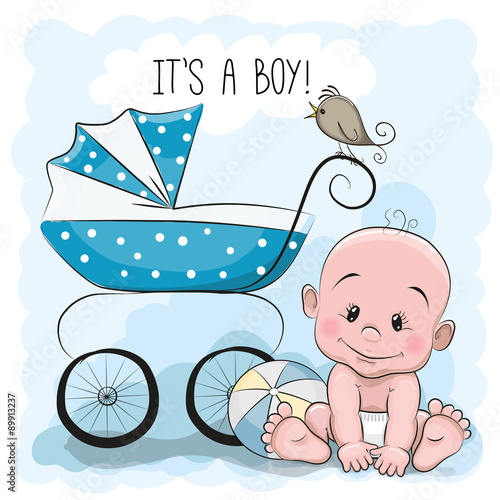 Cute cartoon baby boy