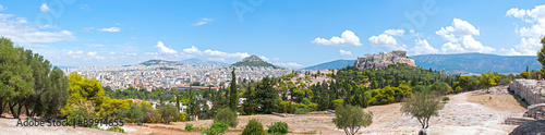 Panoramic view of Acropolis and Lycabettus in Athens, Greece