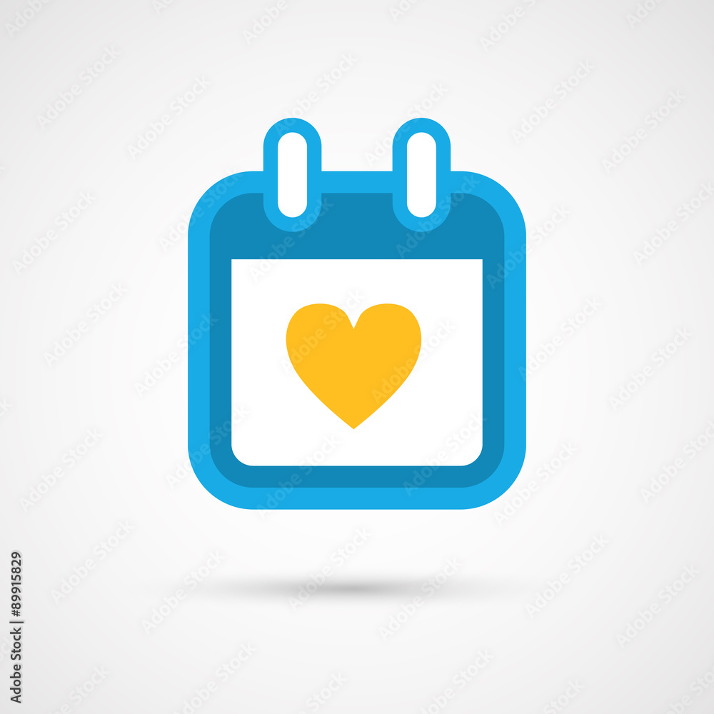 Vector Calendar Icon - heart