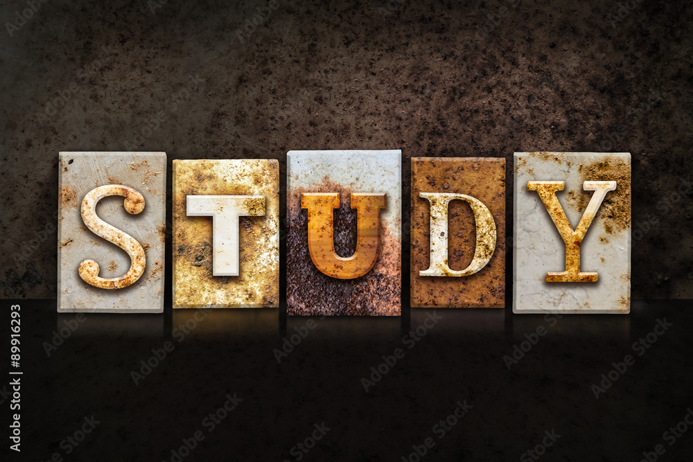 Study Letterpress Concept on Dark Background