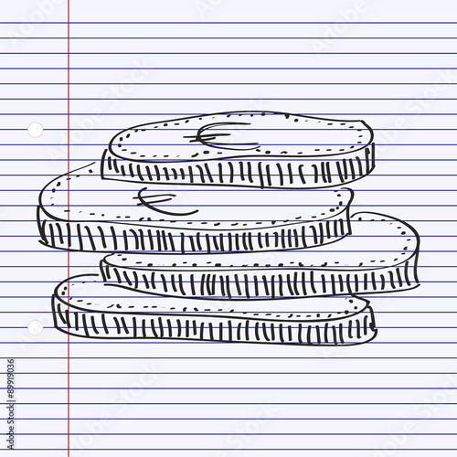 Simple doodle of a pile of coins