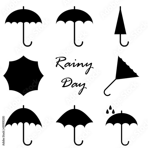 Set of different umbrella icons