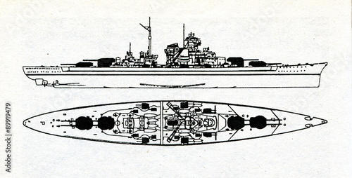 Wall Mural German battleship Tirpitz