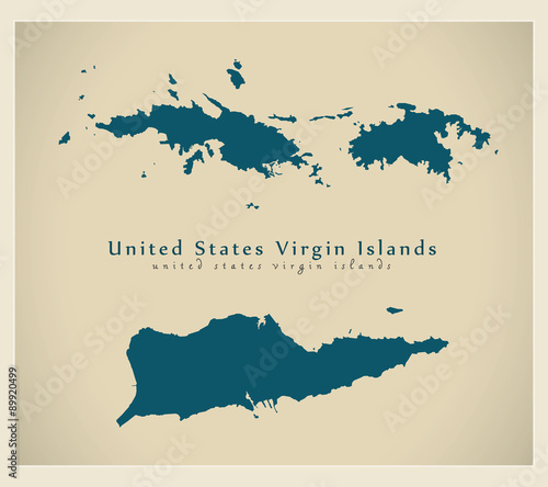 Modern Map - US Virgin Islands VI