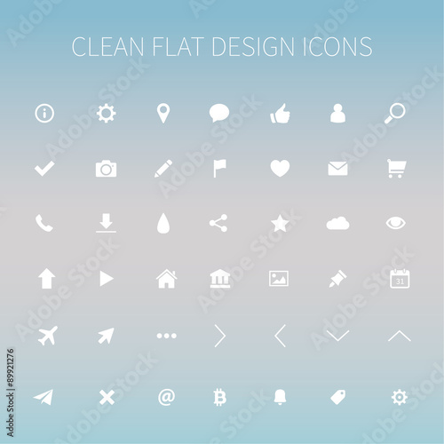 Clean webdesign icons set /  icons on blurred background