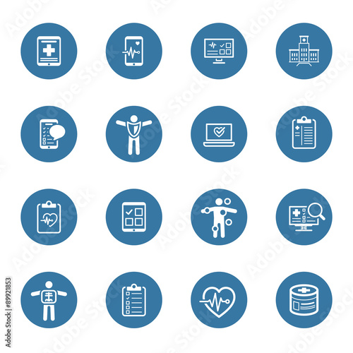 Medical & Health Care Icons Set. Flat Design.