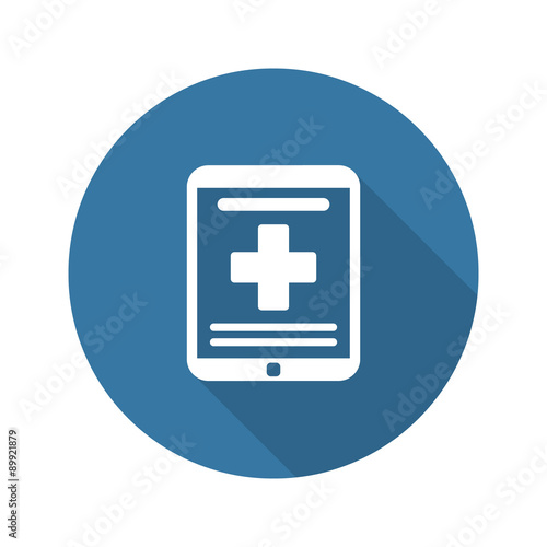 Online Medical Services Icon. Flat Design. Long Shadow.