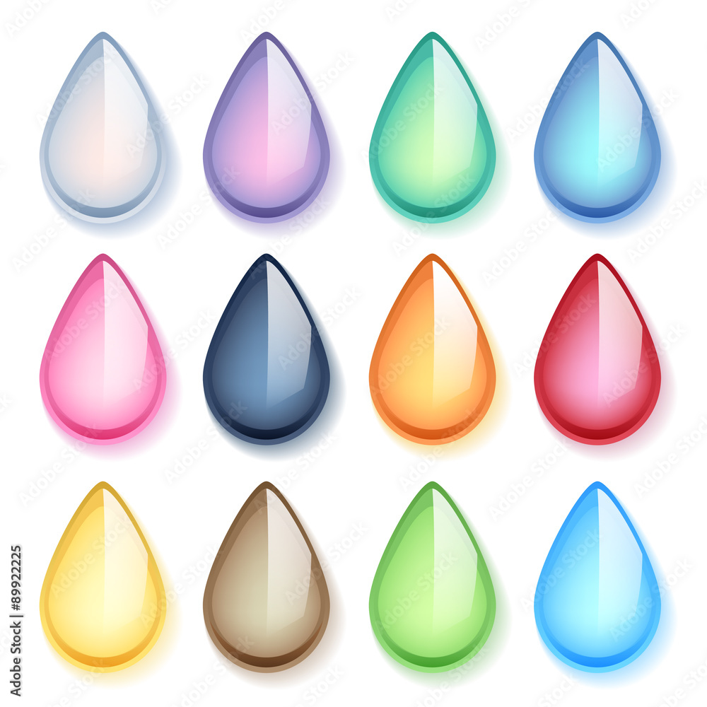 Colorful drop tear-shaped pearl gemstones set. Colorful drop tear-shaped pearl gemstones set.
