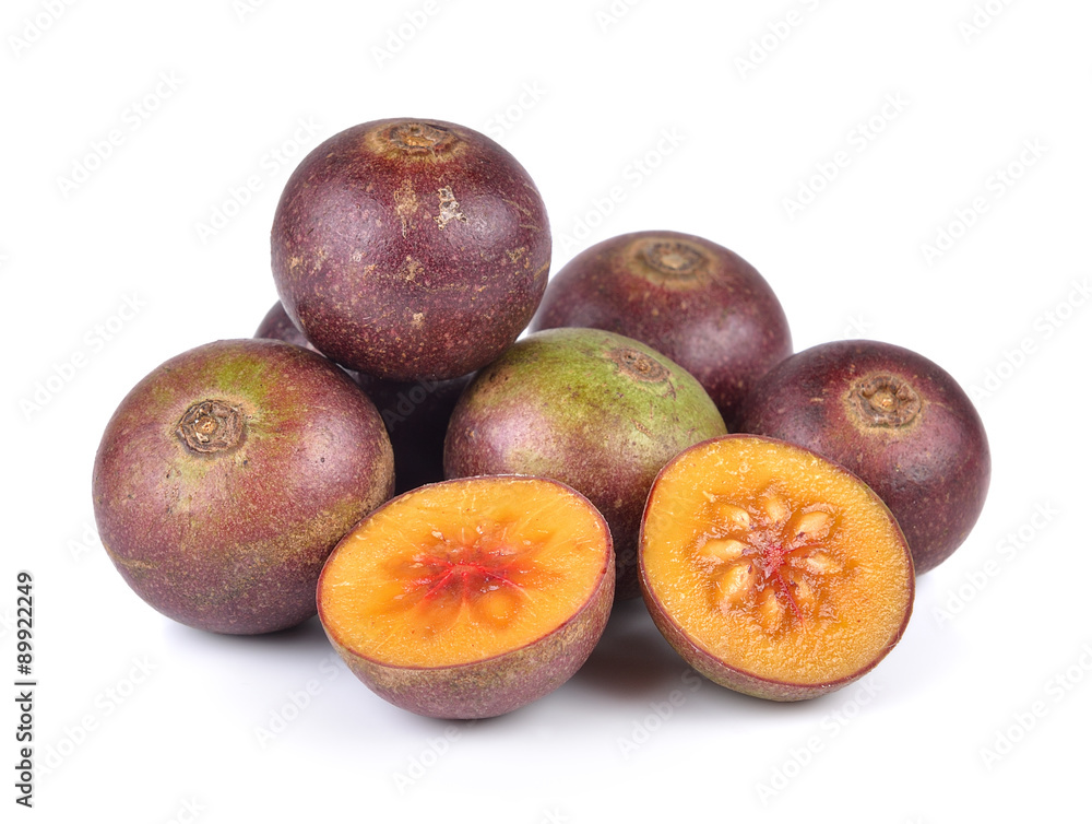 Flacourtia fruit on white background