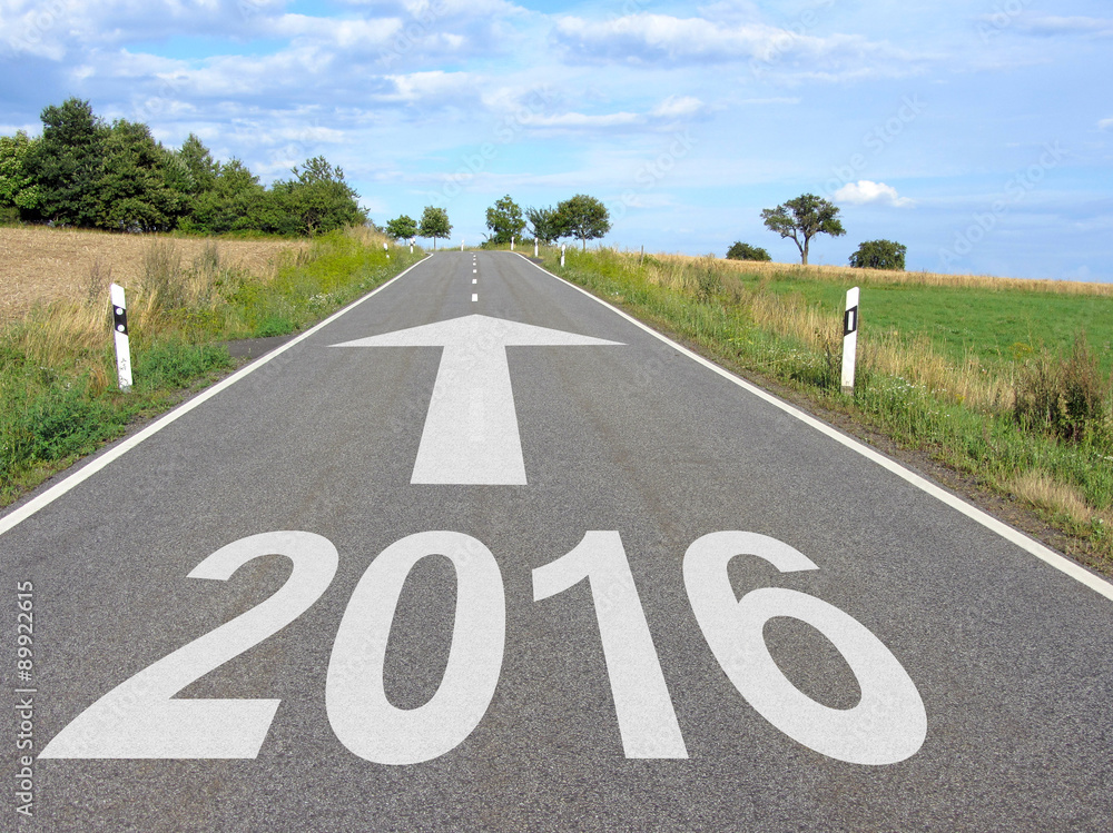 Obraz premium 2016 - Straße mit Pfeil