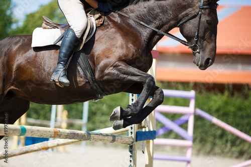 Horse rider jumping © castenoid