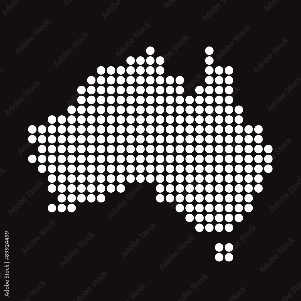 White Vector map of Australia