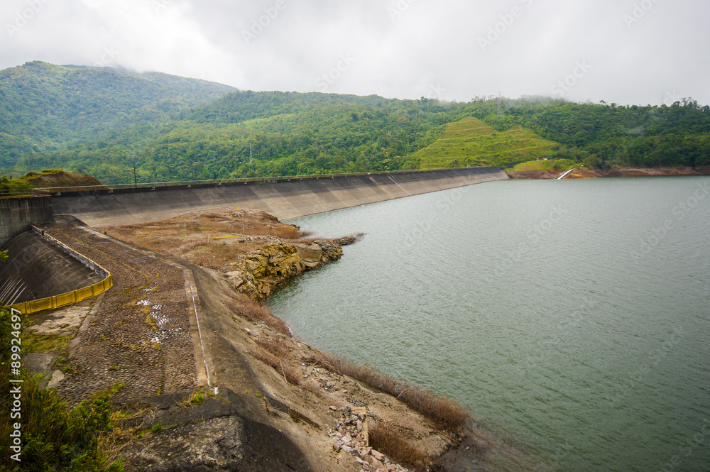 La fortuna Dam in Panama by an artificial lake