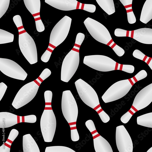 bowling skittle black seamless vector pattern eps10