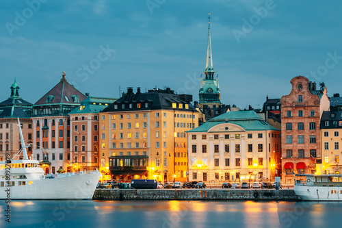 Embankment In Stockholm At Summer Day, Sweden